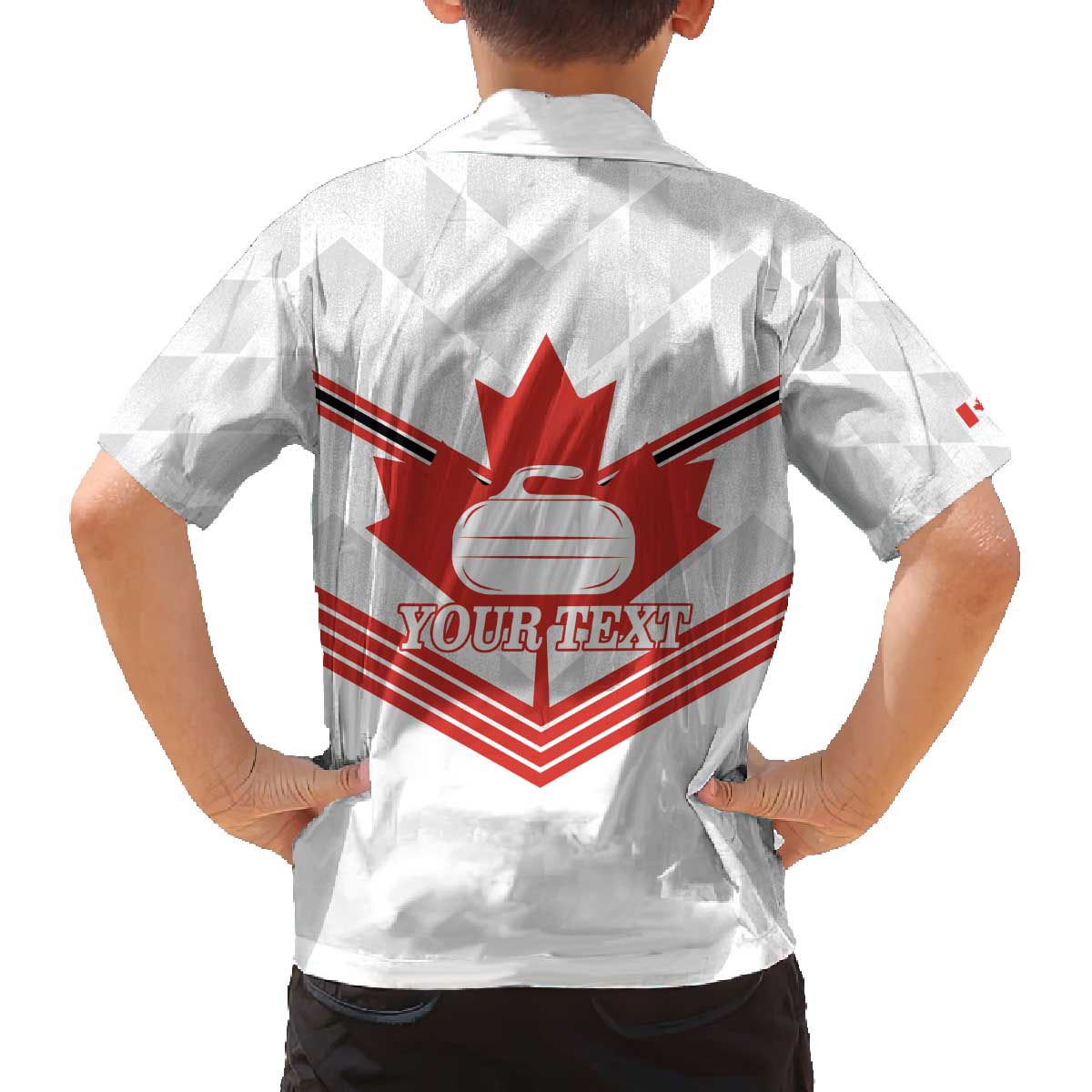 Personalized Canada Curling Family Matching Off The Shoulder Long Sleeve Dress and Hawaiian Shirt Maple Leaf White Version - Wonder Print Shop
