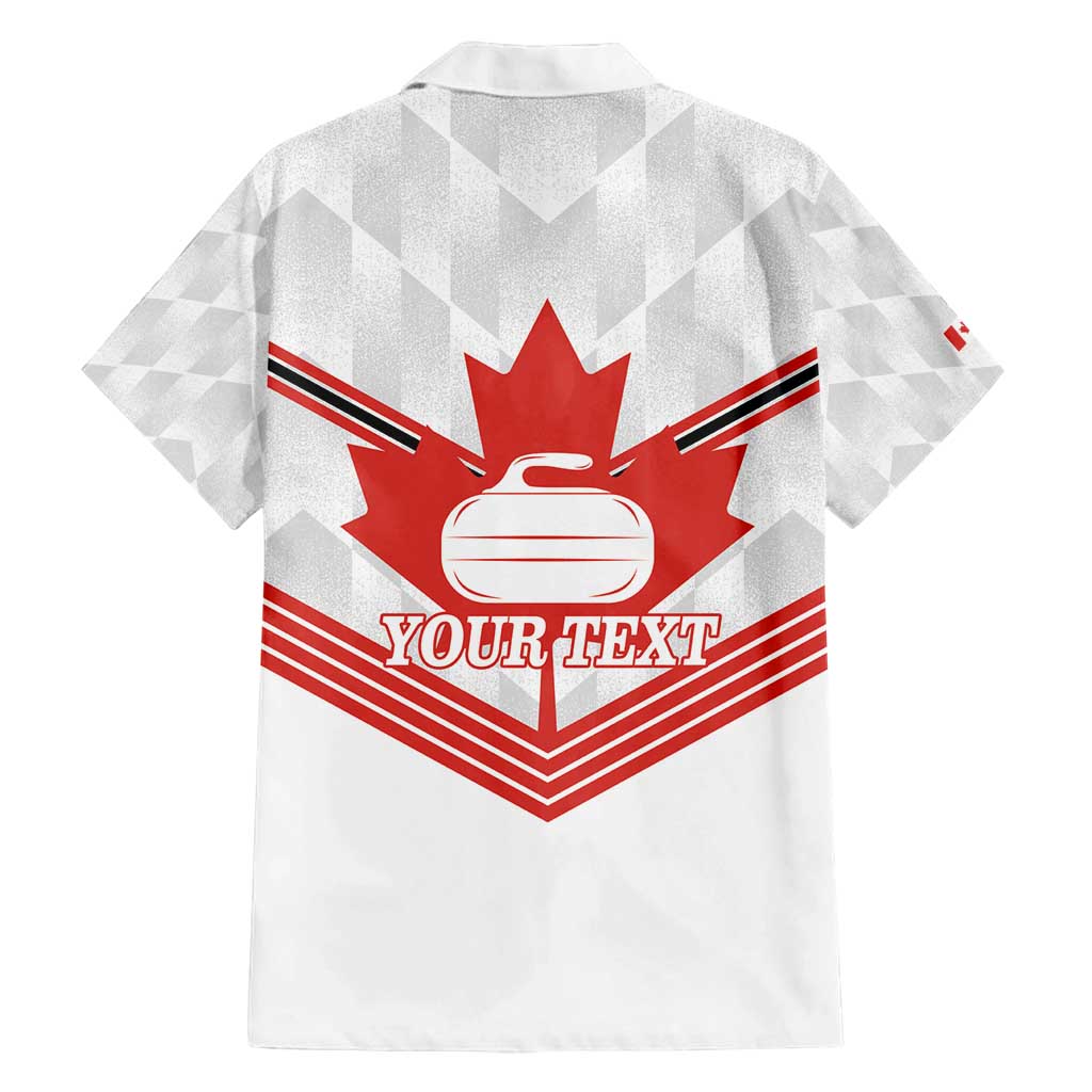 Personalized Canada Curling Family Matching Off Shoulder Maxi Dress and Hawaiian Shirt Maple Leaf White Version - Wonder Print Shop