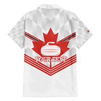 Personalized Canada Curling Family Matching Puletasi and Hawaiian Shirt Maple Leaf White Version - Wonder Print Shop