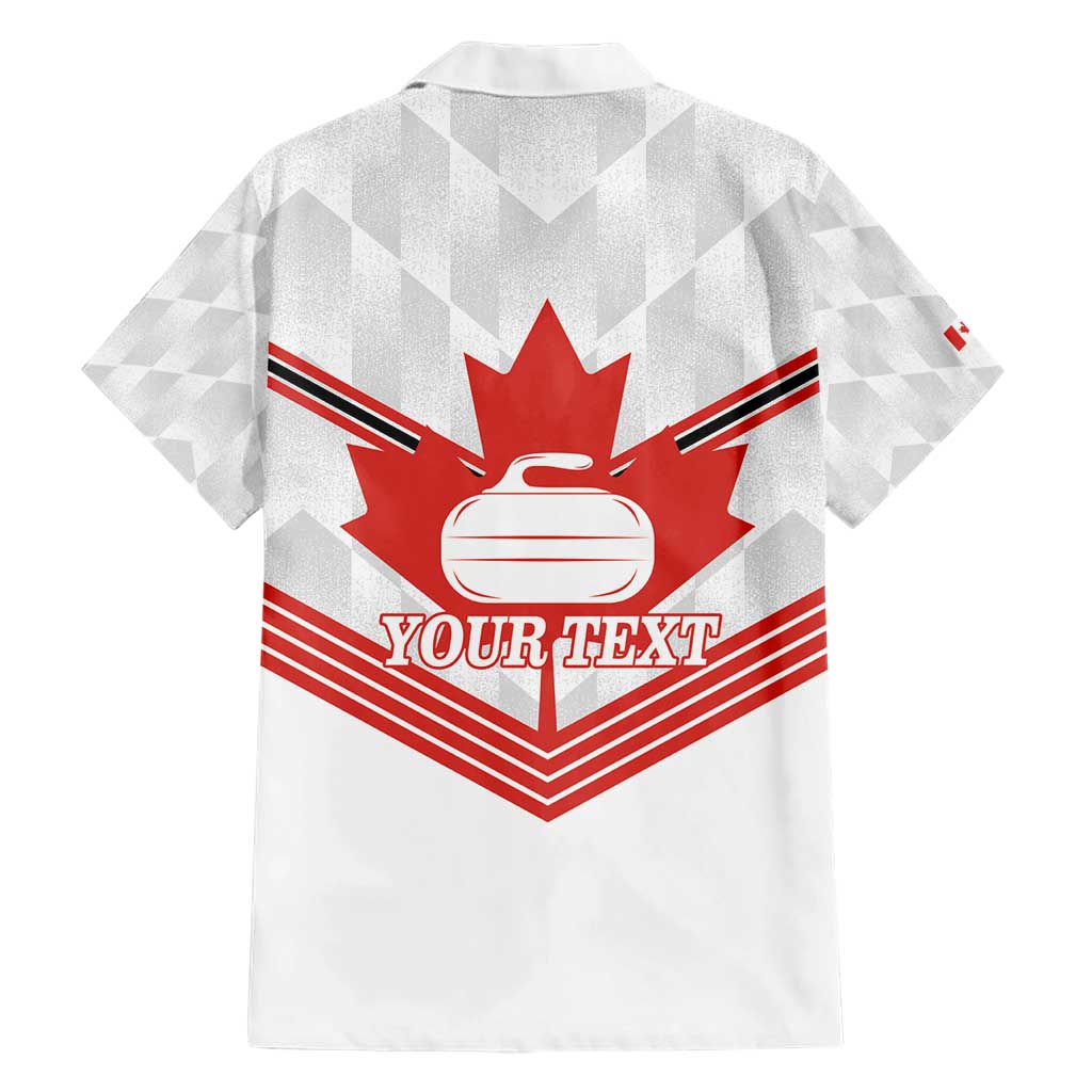 Personalized Canada Curling Family Matching Short Sleeve Bodycon Dress and Hawaiian Shirt Maple Leaf White Version - Wonder Print Shop
