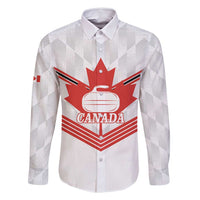 Personalized Canada Curling Family Matching Tank Maxi Dress and Hawaiian Shirt Maple Leaf White Version - Wonder Print Shop