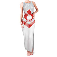 Personalized Canada Curling Family Matching Tank Maxi Dress and Hawaiian Shirt Maple Leaf White Version - Wonder Print Shop