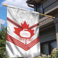 Personalized Canada Curling Garden Flag Maple Leaf White Version - Wonder Print Shop