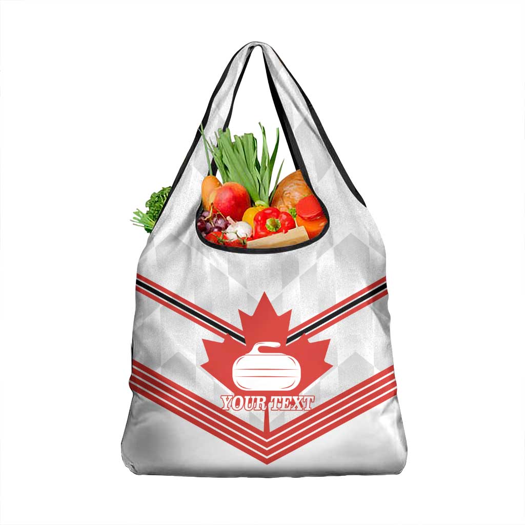 Personalized Canada Curling Grocery Bag Maple Leaf White Version - Wonder Print Shop