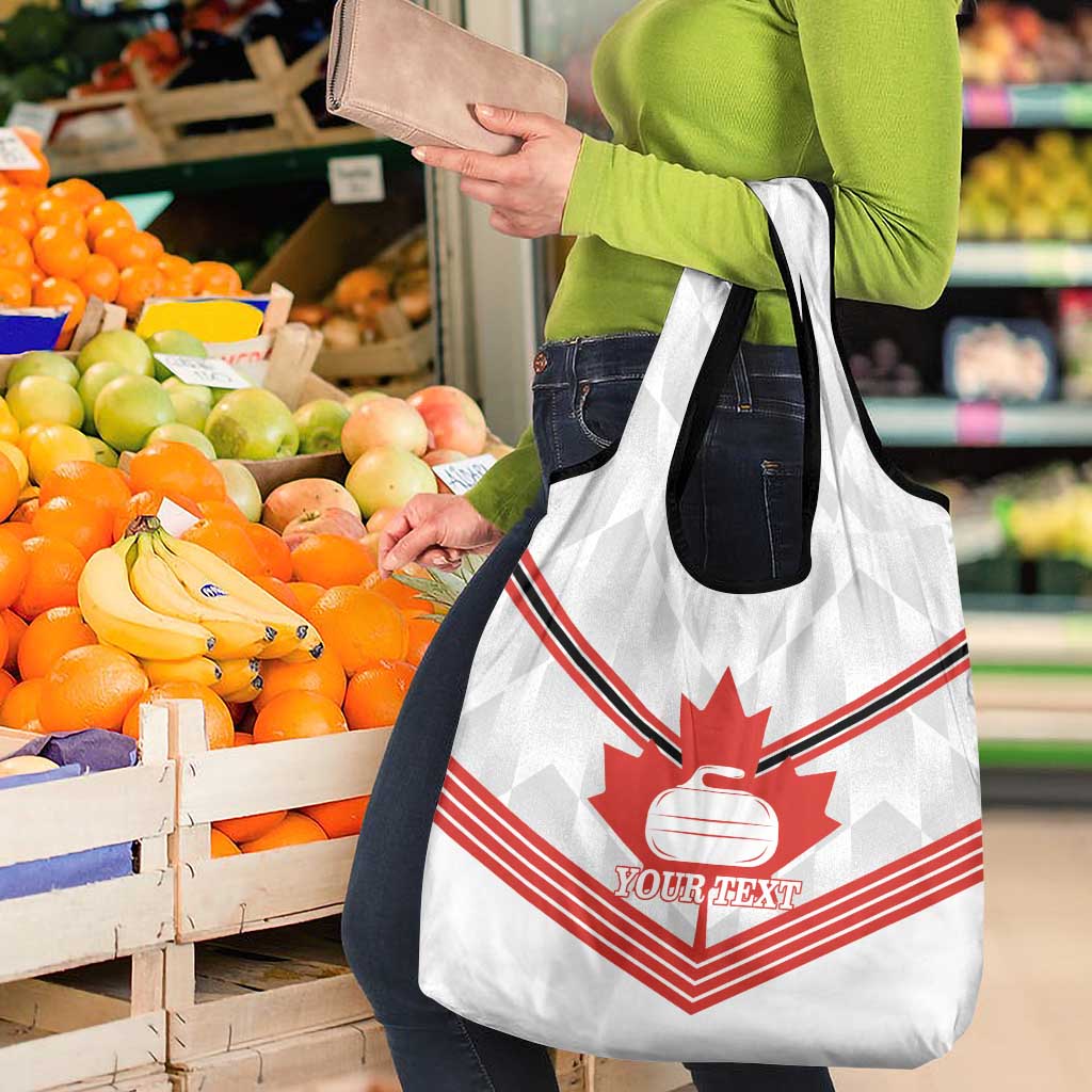 Personalized Canada Curling Grocery Bag Maple Leaf White Version - Wonder Print Shop