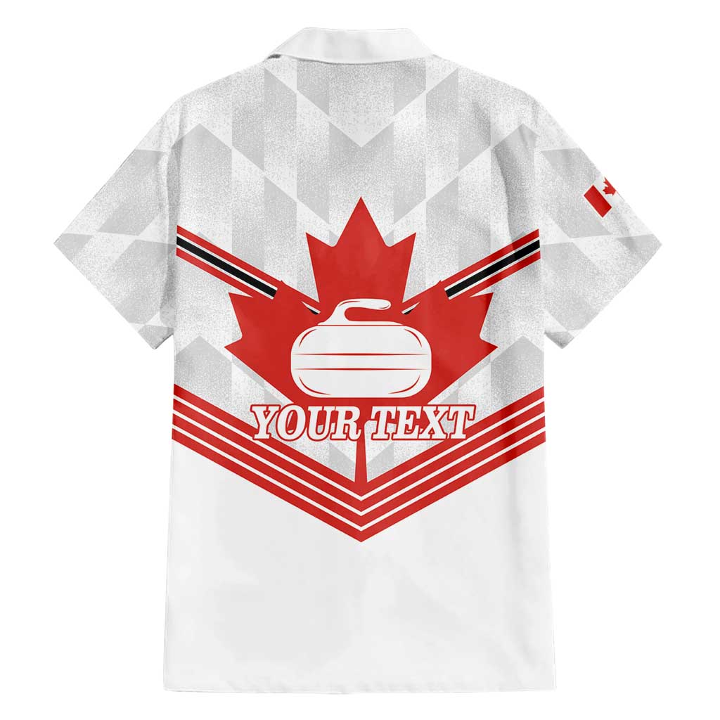 Personalized Canada Curling Hawaiian Shirt Maple Leaf White Version - Wonder Print Shop