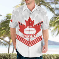 Personalized Canada Curling Hawaiian Shirt Maple Leaf White Version - Wonder Print Shop