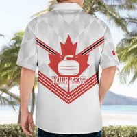 Personalized Canada Curling Hawaiian Shirt Maple Leaf White Version - Wonder Print Shop