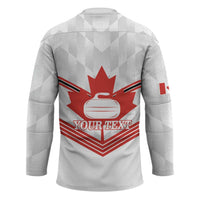 Personalized Canada Curling Hockey Jersey Maple Leaf White Version - Wonder Print Shop