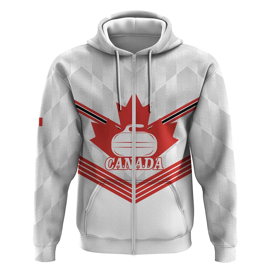Personalized Canada Curling Hoodie Maple Leaf White Version - Wonder Print Shop