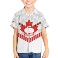 Personalized Canada Curling Kid Hawaiian Shirt Maple Leaf White Version - Wonder Print Shop