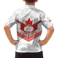 Personalized Canada Curling Kid Hawaiian Shirt Maple Leaf White Version - Wonder Print Shop