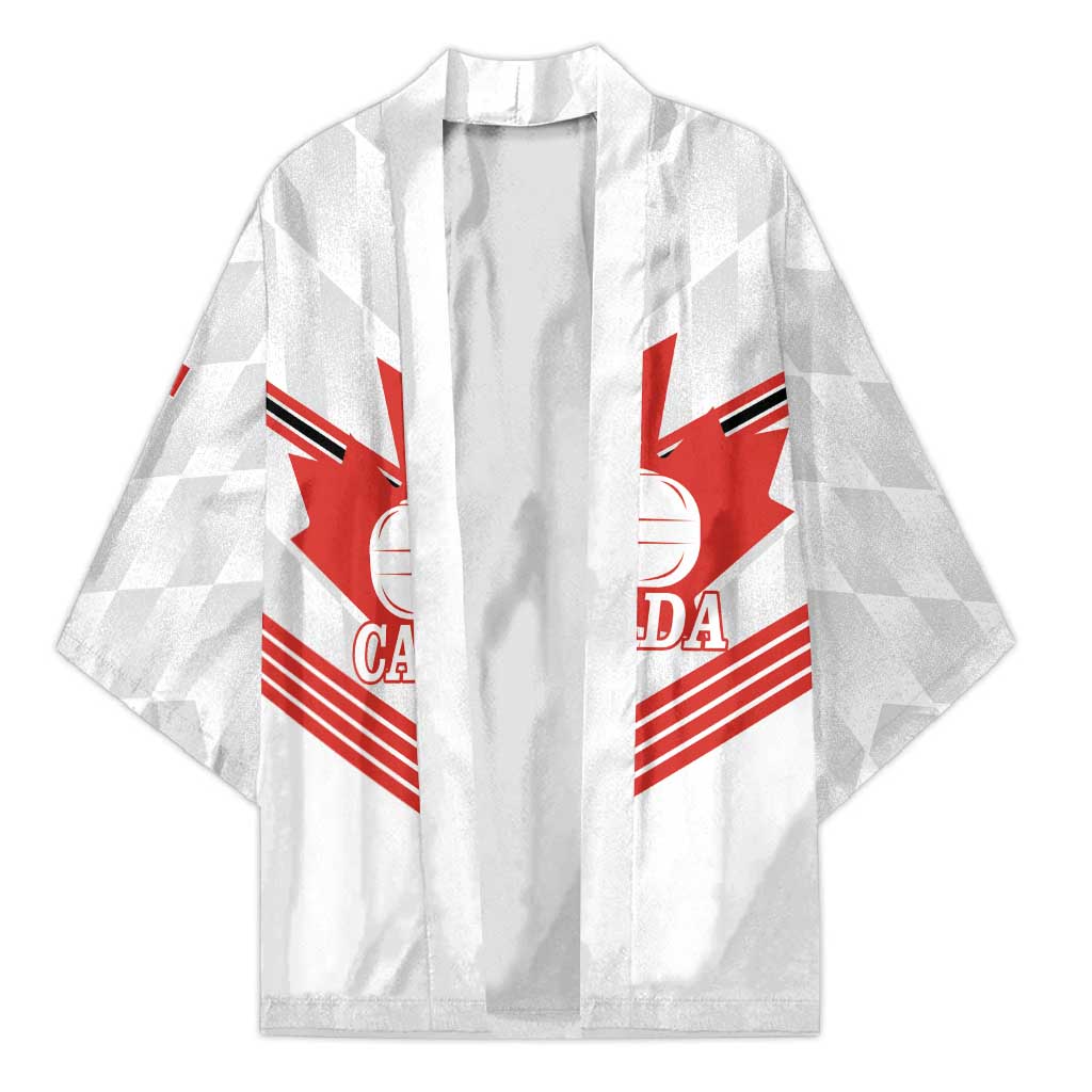 Personalized Canada Curling Kimono Maple Leaf White Version - Wonder Print Shop