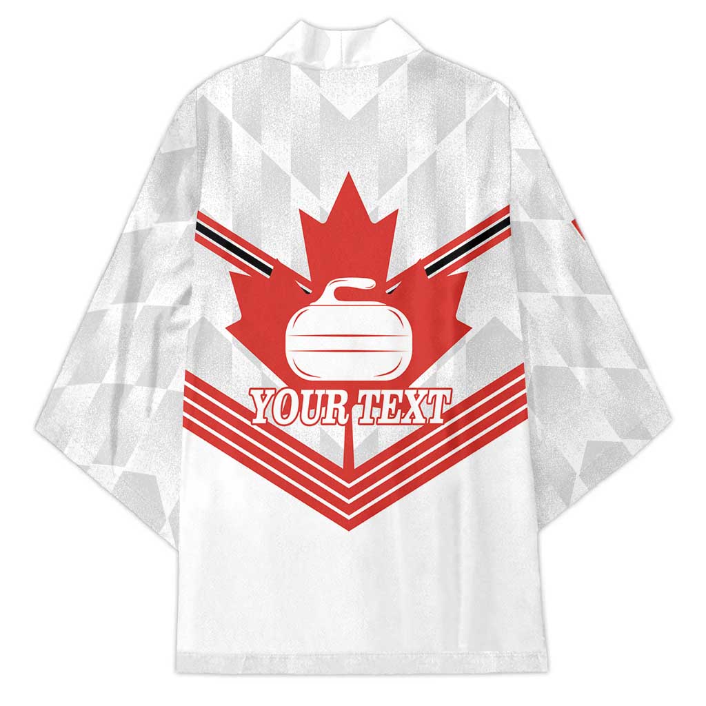 Personalized Canada Curling Kimono Maple Leaf White Version - Wonder Print Shop