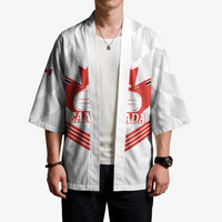 Personalized Canada Curling Kimono Maple Leaf White Version - Wonder Print Shop