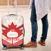 Personalized Canada Curling Luggage Cover Maple Leaf White Version - Wonder Print Shop