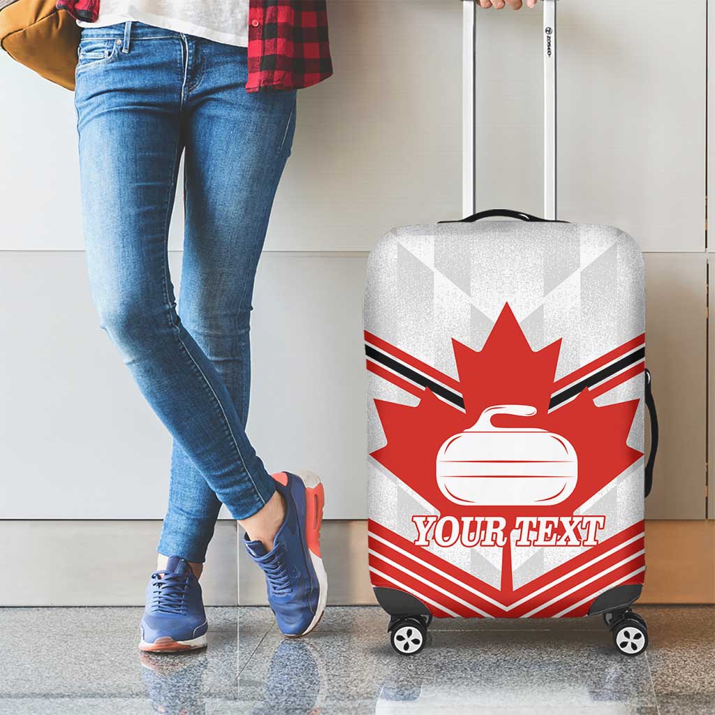 Personalized Canada Curling Luggage Cover Maple Leaf White Version - Wonder Print Shop
