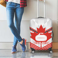 Personalized Canada Curling Luggage Cover Maple Leaf White Version - Wonder Print Shop