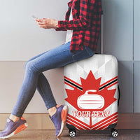 Personalized Canada Curling Luggage Cover Maple Leaf White Version - Wonder Print Shop