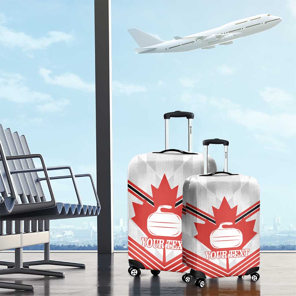 Personalized Canada Curling Luggage Cover Maple Leaf White Version - Wonder Print Shop