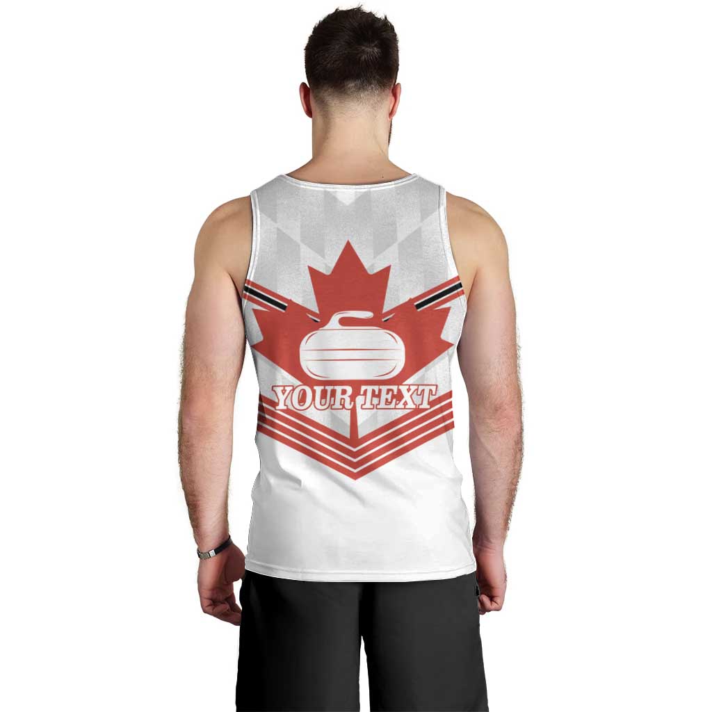 Personalized Canada Curling Men Tank Top Maple Leaf White Version - Wonder Print Shop