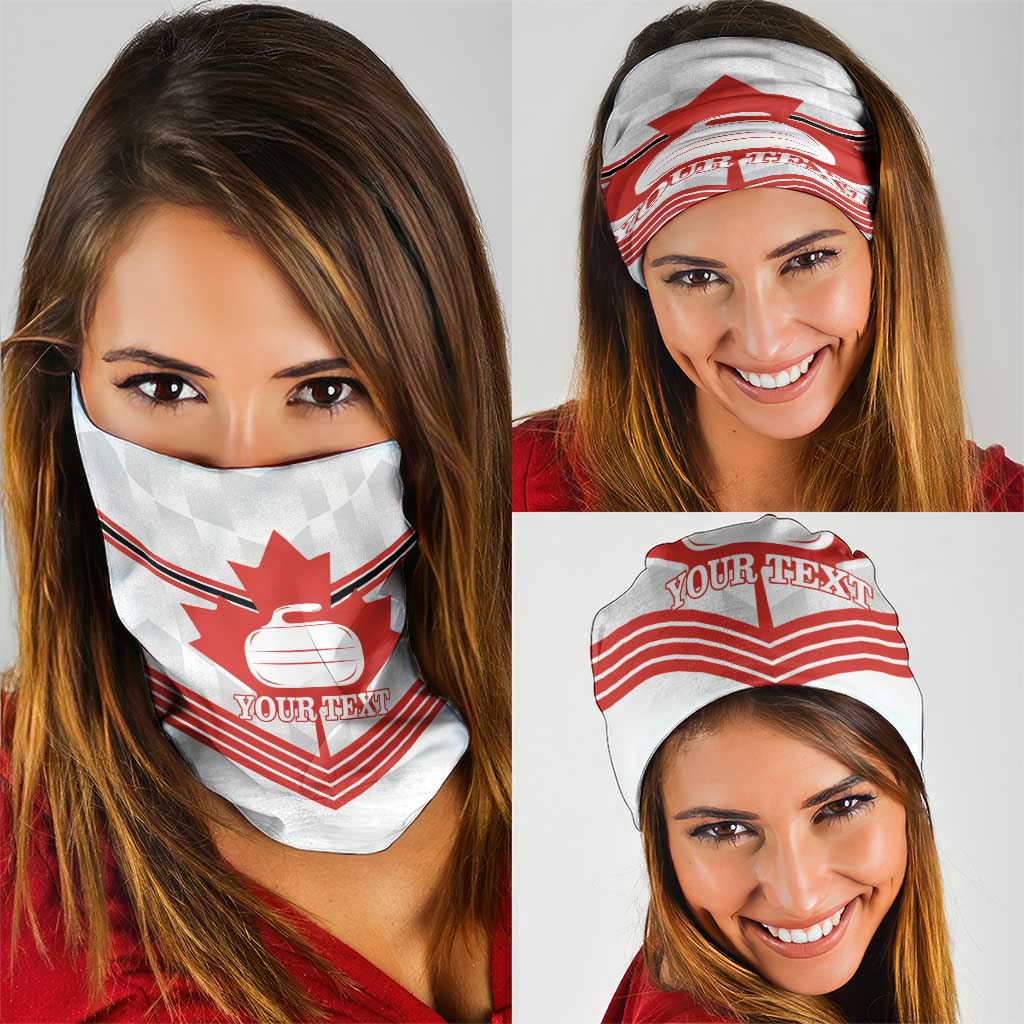 Personalized Canada Curling Neck Gaiter Maple Leaf White Version - Wonder Print Shop