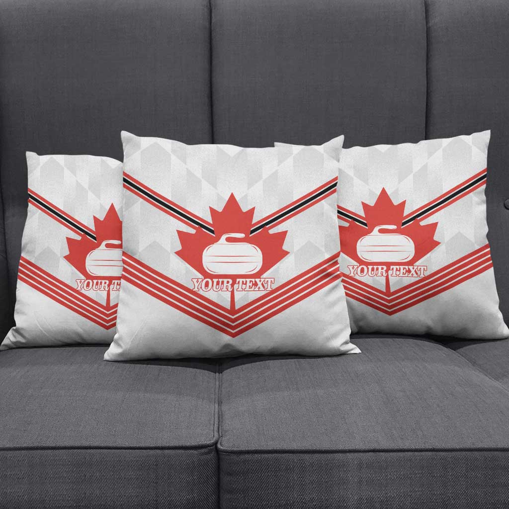 Personalized Canada Curling Pillow Cover Maple Leaf White Version - Wonder Print Shop