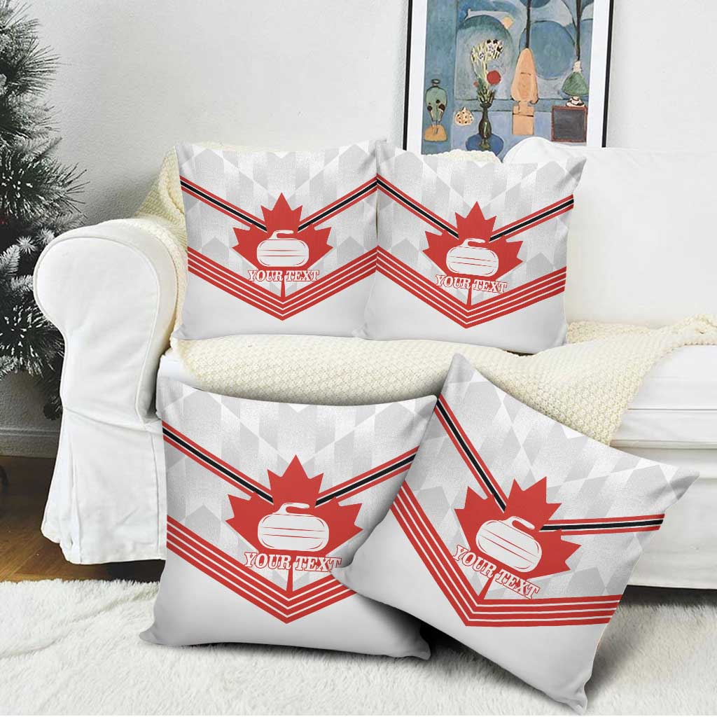 Personalized Canada Curling Pillow Cover Maple Leaf White Version - Wonder Print Shop