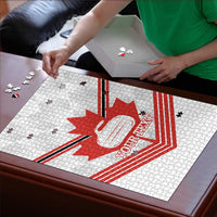 Personalized Canada Curling Puzzle Maple Leaf White Version - Wonder Print Shop