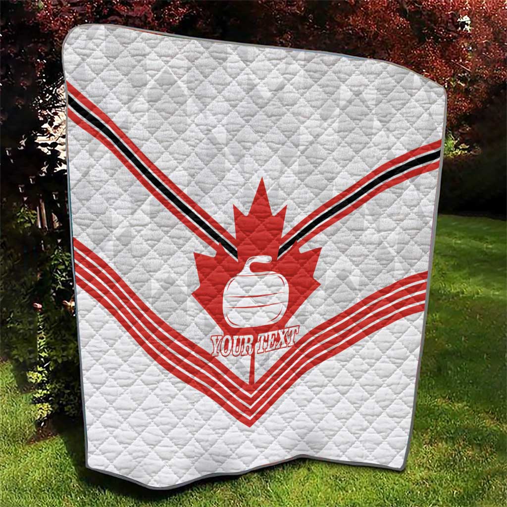 Personalized Canada Curling Quilt Maple Leaf White Version - Wonder Print Shop