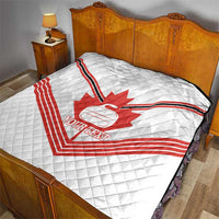Personalized Canada Curling Quilt Maple Leaf White Version - Wonder Print Shop