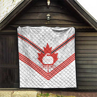 Personalized Canada Curling Quilt Maple Leaf White Version - Wonder Print Shop