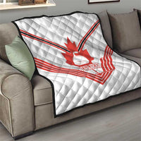 Personalized Canada Curling Quilt Maple Leaf White Version - Wonder Print Shop