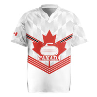 Personalized Canada Curling Rugby Jersey Maple Leaf White Version - Wonder Print Shop