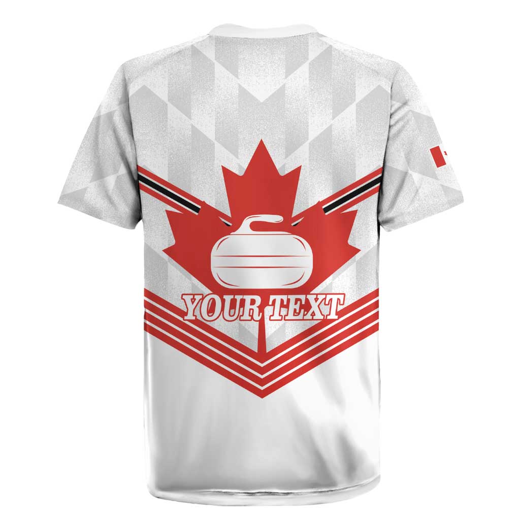 Personalized Canada Curling Rugby Jersey Maple Leaf White Version - Wonder Print Shop