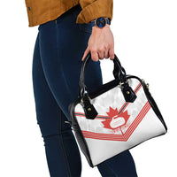 Personalized Canada Curling Shoulder Handbag Maple Leaf White Version - Wonder Print Shop