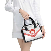 Personalized Canada Curling Shoulder Handbag Maple Leaf White Version - Wonder Print Shop