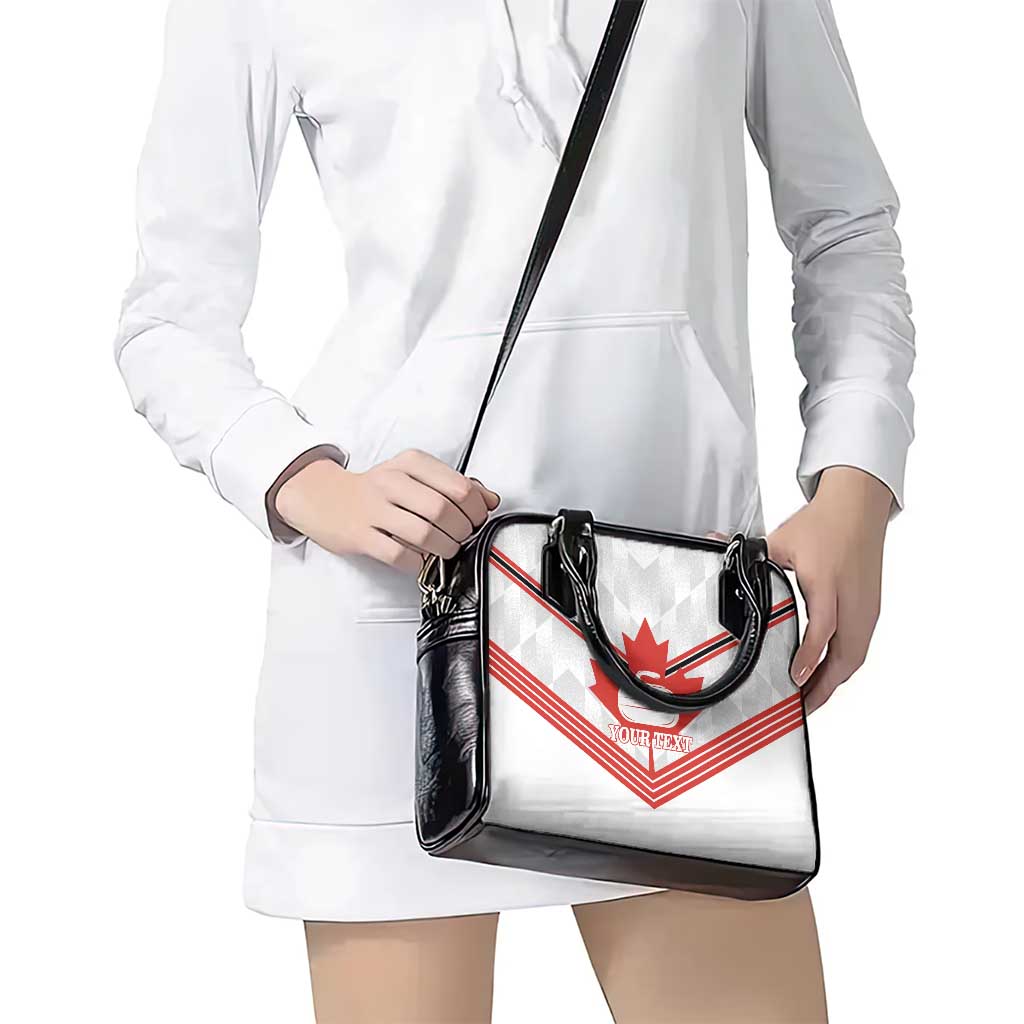 Personalized Canada Curling Shoulder Handbag Maple Leaf White Version - Wonder Print Shop