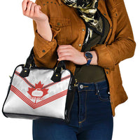 Personalized Canada Curling Shoulder Handbag Maple Leaf White Version - Wonder Print Shop