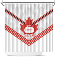 Personalized Canada Curling Shower Curtain Maple Leaf White Version - Wonder Print Shop