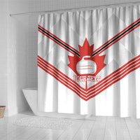 Personalized Canada Curling Shower Curtain Maple Leaf White Version - Wonder Print Shop