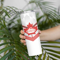 Personalized Canada Curling Skinny Tumbler Maple Leaf White Version - Wonder Print Shop