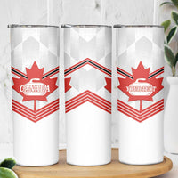 Personalized Canada Curling Skinny Tumbler Maple Leaf White Version - Wonder Print Shop