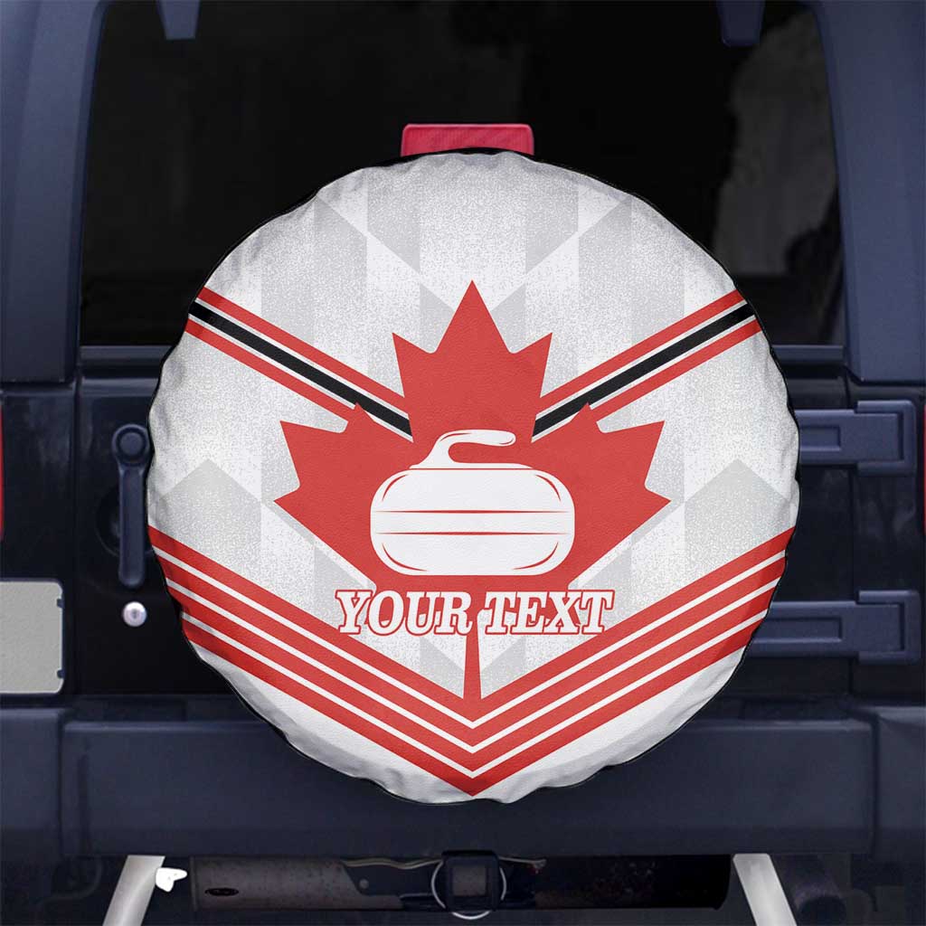 Personalized Canada Curling Spare Tire Cover Maple Leaf White Version - Wonder Print Shop