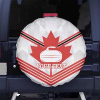 Personalized Canada Curling Spare Tire Cover Maple Leaf White Version - Wonder Print Shop