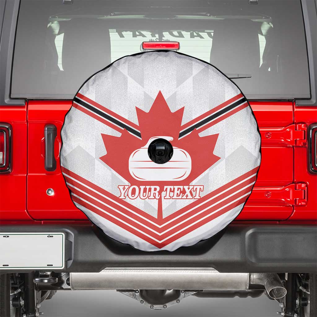 Personalized Canada Curling Spare Tire Cover Maple Leaf White Version - Wonder Print Shop