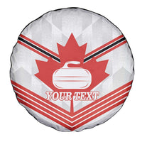 Personalized Canada Curling Spare Tire Cover Maple Leaf White Version - Wonder Print Shop