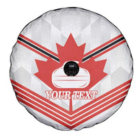 Personalized Canada Curling Spare Tire Cover Maple Leaf White Version - Wonder Print Shop