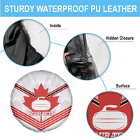 Personalized Canada Curling Spare Tire Cover Maple Leaf White Version - Wonder Print Shop