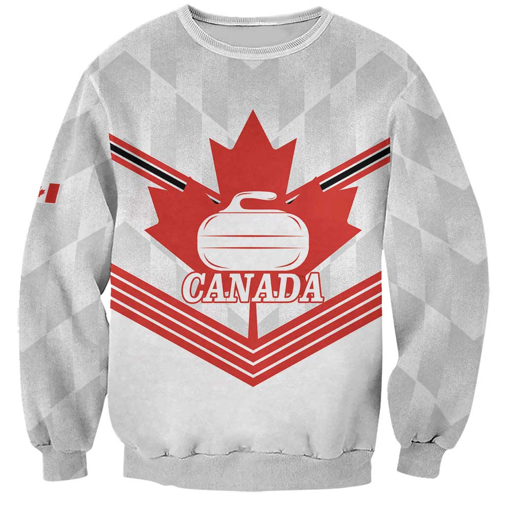 Personalized Canada Curling Sweatshirt Maple Leaf White Version - Wonder Print Shop
